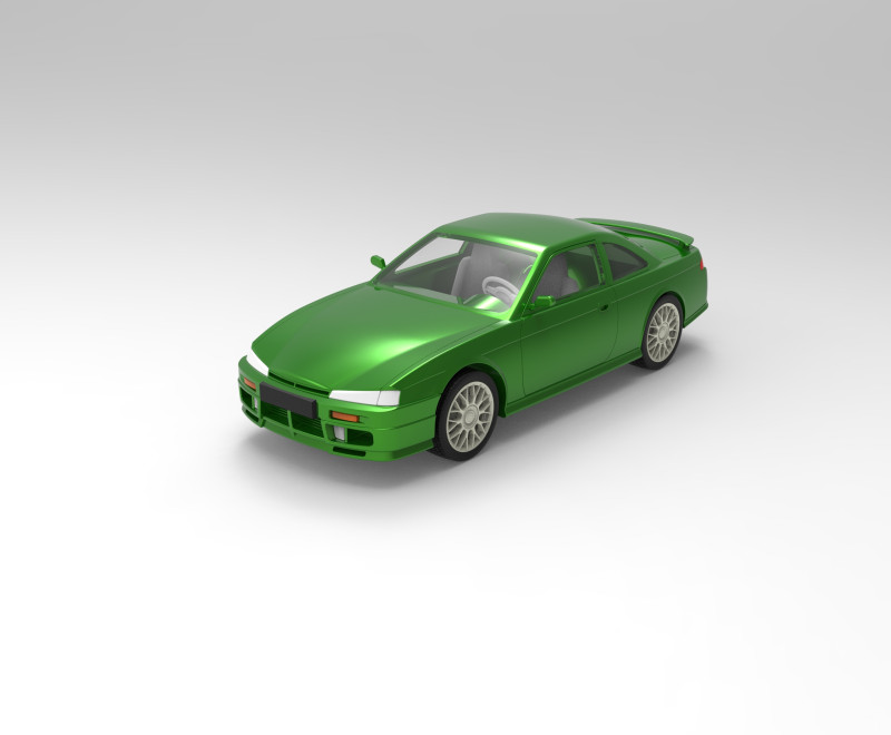 Nissan Silvia S14 scale 1 to 10 3D 打印模型 .c4d .max .obj .3ds .fbx .stl .blend 