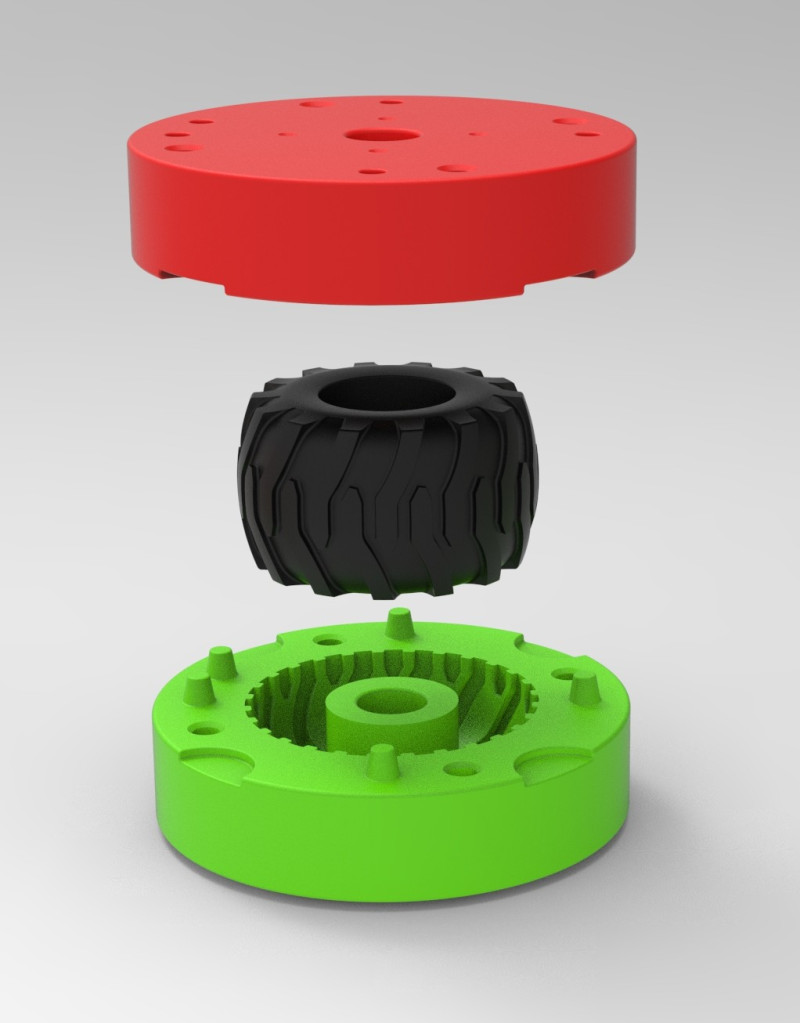 Mold for Tractor tire 45 Scale 3D Принт Модель .c4d .max .obj .3ds .fbx .stl .blend 