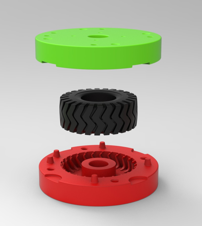 Mold for GOODYEAR tire TE188 3725X35 Scale 25 Modelo de Impressão 3D .c4d .max .obj .3ds .fbx .stl .blend
