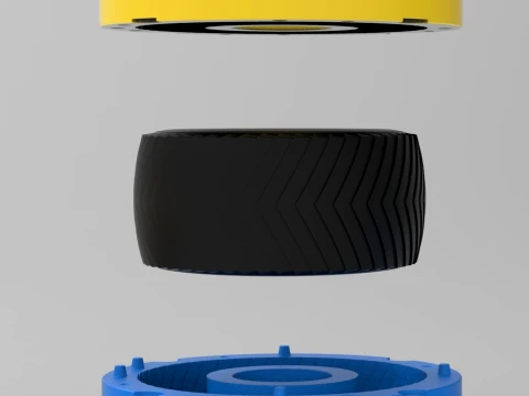 Mold from Pulling truck Rear tire 1 3Dプリントモデル