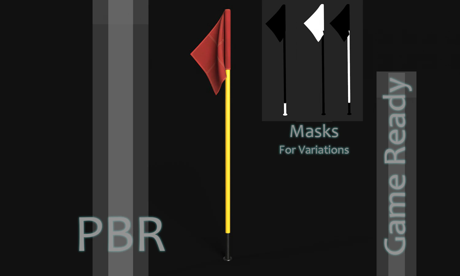 Corner Flag 3D Model .c4d .max .obj .3ds .fbx .stl .blend 