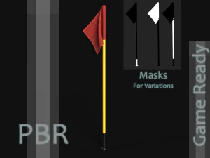 Bendera Sudut Model 3D