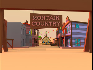 wild west city Modello 3D