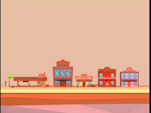 wild west city Modello 3D