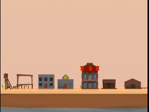 wild west city Modello 3D