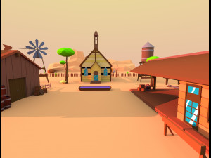 wild west city Modello 3D