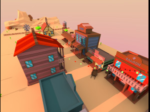 wild west city Modello 3D