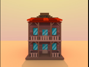 wild west city Modello 3D