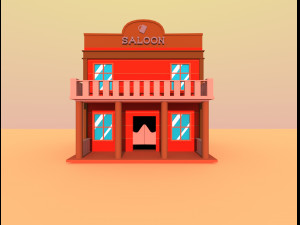 wild west city Modello 3D