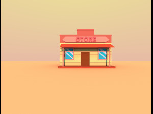 wild west city Modello 3D