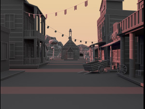 wild west city Modello 3D