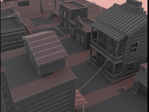 wild west city Modello 3D