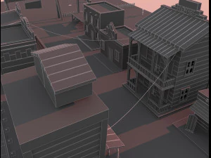 wild west city 3D Model