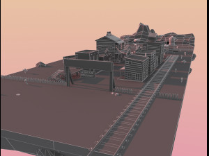 wild west city Modello 3D