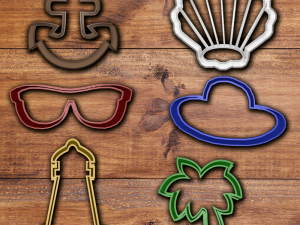 beach cookie cutter set 3D प्रिंट मॉडल