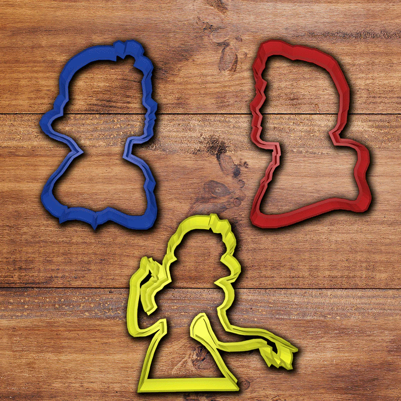 disney snow white cookie cutter set 3D Print Model .c4d .max .obj .3ds .fbx .stl .blend 
