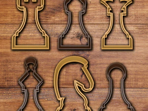 शतरंज कुकी कटर सेट 3D प्रिंट मॉडल