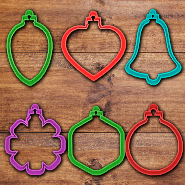 christmas ornaments cookie cutter set Model Cetak 3D .c4d .max .obj .3ds .fbx .stl .blend 