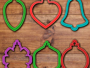 christmas ornaments cookie cutter set 3D Print Model