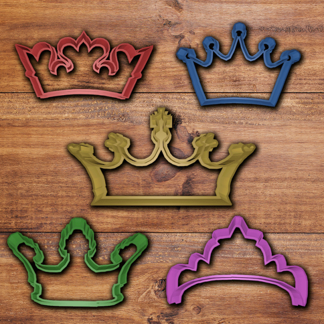 crown cookie cutter set 3D 프린트 모델 .c4d .max .obj .3ds .fbx .stl .blend 