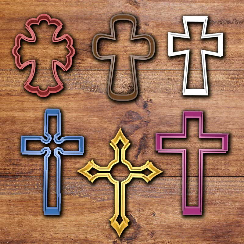 catholic crosses cookie cutter set 3D Print Model .c4d .max .obj .3ds .fbx .stl .blend