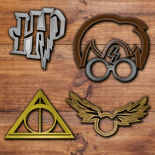 harry potter cookie cutter set 3D 打印模型 .c4d .max .obj .3ds .fbx .stl .blend 