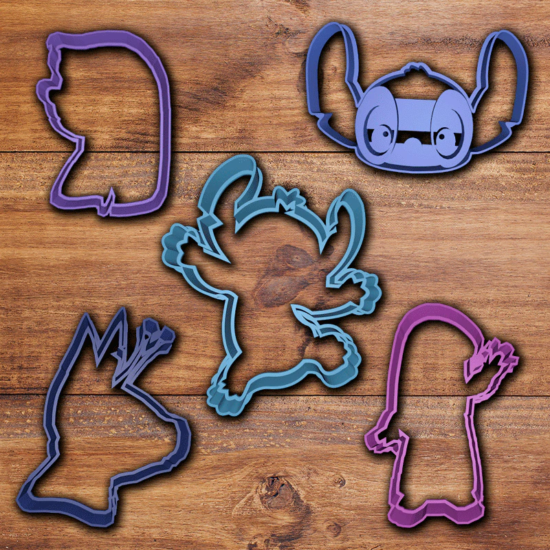 lilo and stitch cookie cutter set 3D Print Model .c4d .max .obj .3ds .fbx .stl .blend 