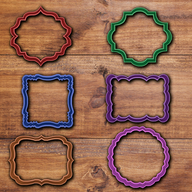 vintage frame cookie cutter set 2 Model Cetak 3D .c4d .max .obj .3ds .fbx .stl .blend 