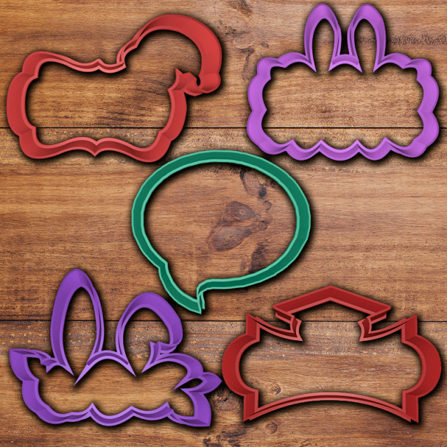 vintage frame cookie cutter set 3 3D प्रिंट मॉडल .c4d .max .obj .3ds .fbx .stl .blend 