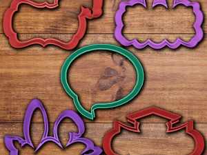 vintage frame cookie cutter set 3 3D Print Model