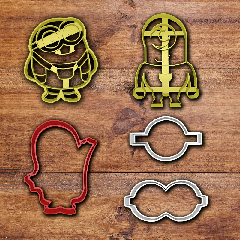 minions cookie cutter set 3D Print Model .c4d .max .obj .3ds .fbx .stl .blend