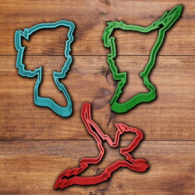 peter pan cookie cutter set 3D Print Model .c4d .max .obj .3ds .fbx .stl .blend 