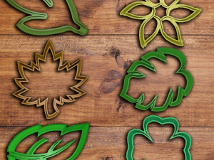 plants and leafs cookie cutter set 3D 프린트 모델