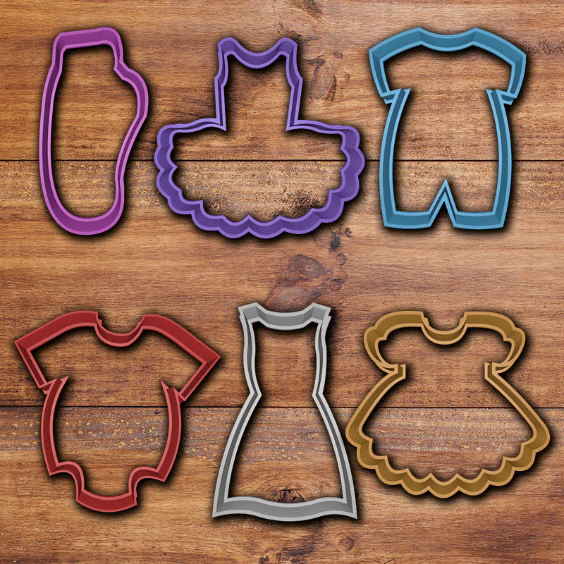baby clothes cookie cutter set 3D Print Model .c4d .max .obj .3ds .fbx .stl .blend