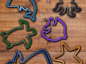 sea animals cookie cutter set 3D 프린트 모델