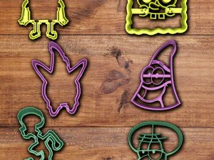 Juego de cortadores de galletas de Bob Esponja. Modelo de impresión 3D