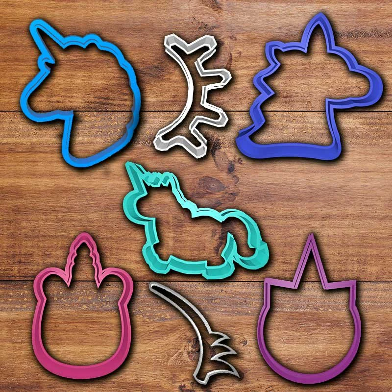 unicorn cookie cutter set 3D Print Model .c4d .max .obj .3ds .fbx .stl .blend 
