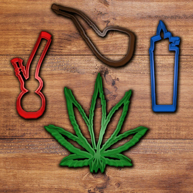 weed marihuana cookie cutter set 3D Print Model .c4d .max .obj .3ds .fbx .stl .blend