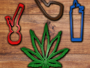 weed marihuana cookie cutter set 3D 프린트 모델