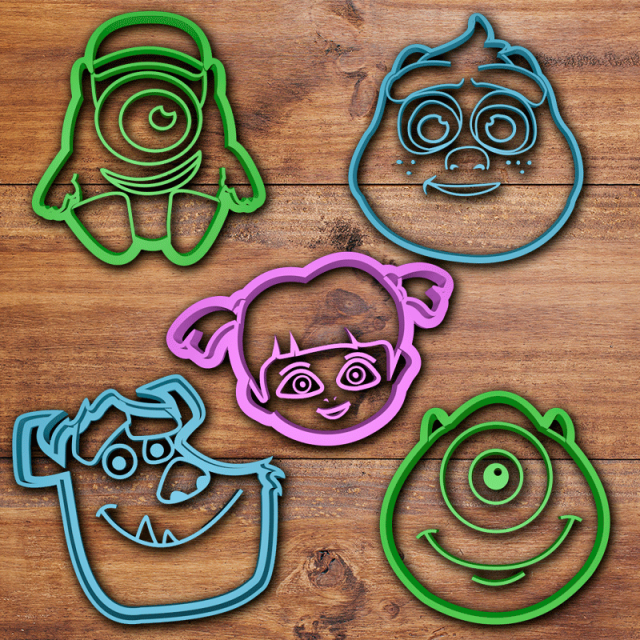 monsters inc cookie cutter set 3D Print Model .c4d .max .obj .3ds .fbx .stl .blend 