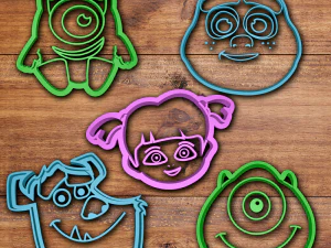 conjunto de cortador de biscoitos monsters inc Modelo de Impressão 3D