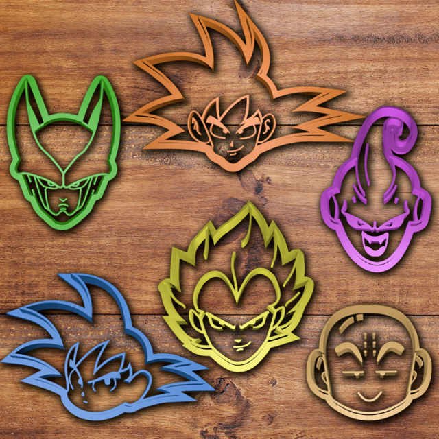 dragon ball cookie cutter set 3D Принт Модель .c4d .max .obj .3ds .fbx .stl .blend 