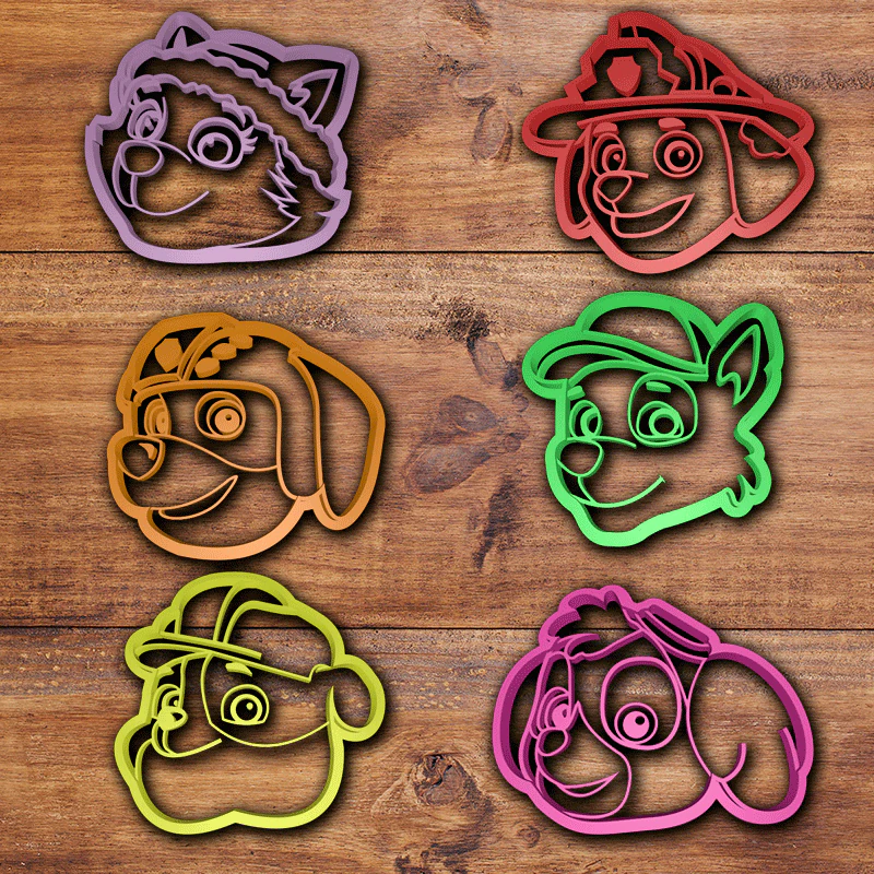 paw patrol cookie cutter set 3D Print Model .c4d .max .obj .3ds .fbx .stl .blend