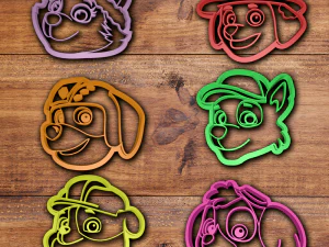 conjunto de cortador de biscoito patrulha canina Modelo de Impressão 3D