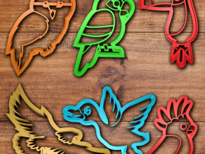 flying animals cookie cutter set 3D 프린트 모델
