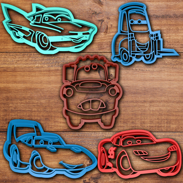cars movie cookie cutter set 3D Baskı Modeli .c4d .max .obj .3ds .fbx .stl .blend 