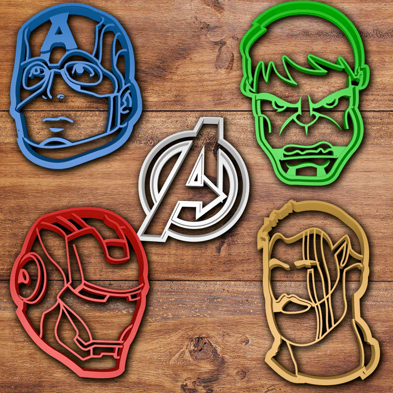 avengers cookie cutter set 3D Print Model .c4d .max .obj .3ds .fbx .stl .blend