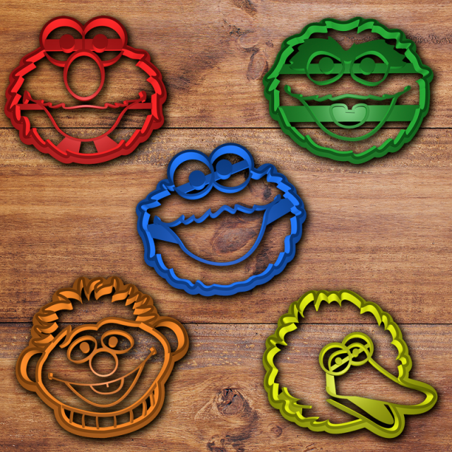sesame street cookie cutter set Modèles 3D en vedette .c4d .max .obj .3ds .fbx .stl .blend