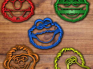 Sesamstraat koekjes uitsteker set 3D printmodel