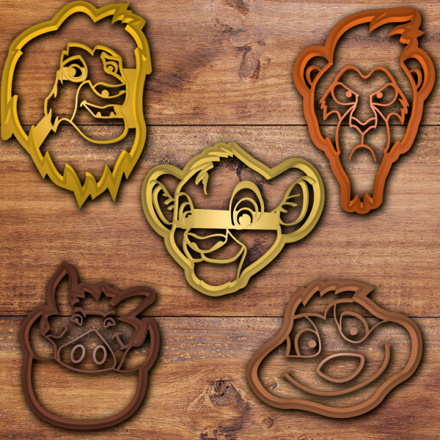 the lion king cookie cutter set 3D प्रिंट मॉडल .c4d .max .obj .3ds .fbx .stl .blend 